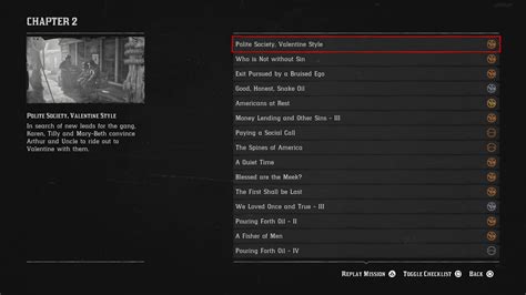 rdr2 mission list|red dead redemption 2 chapter list.